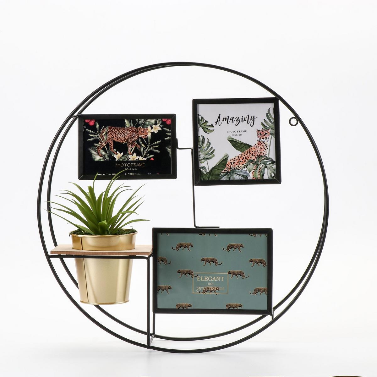 Bilderrahmen Leon Ø ca. 44cm - Goldfarben/Schwarz, Modern, Holz/Kunststoff (44/12cm) - Modern Living