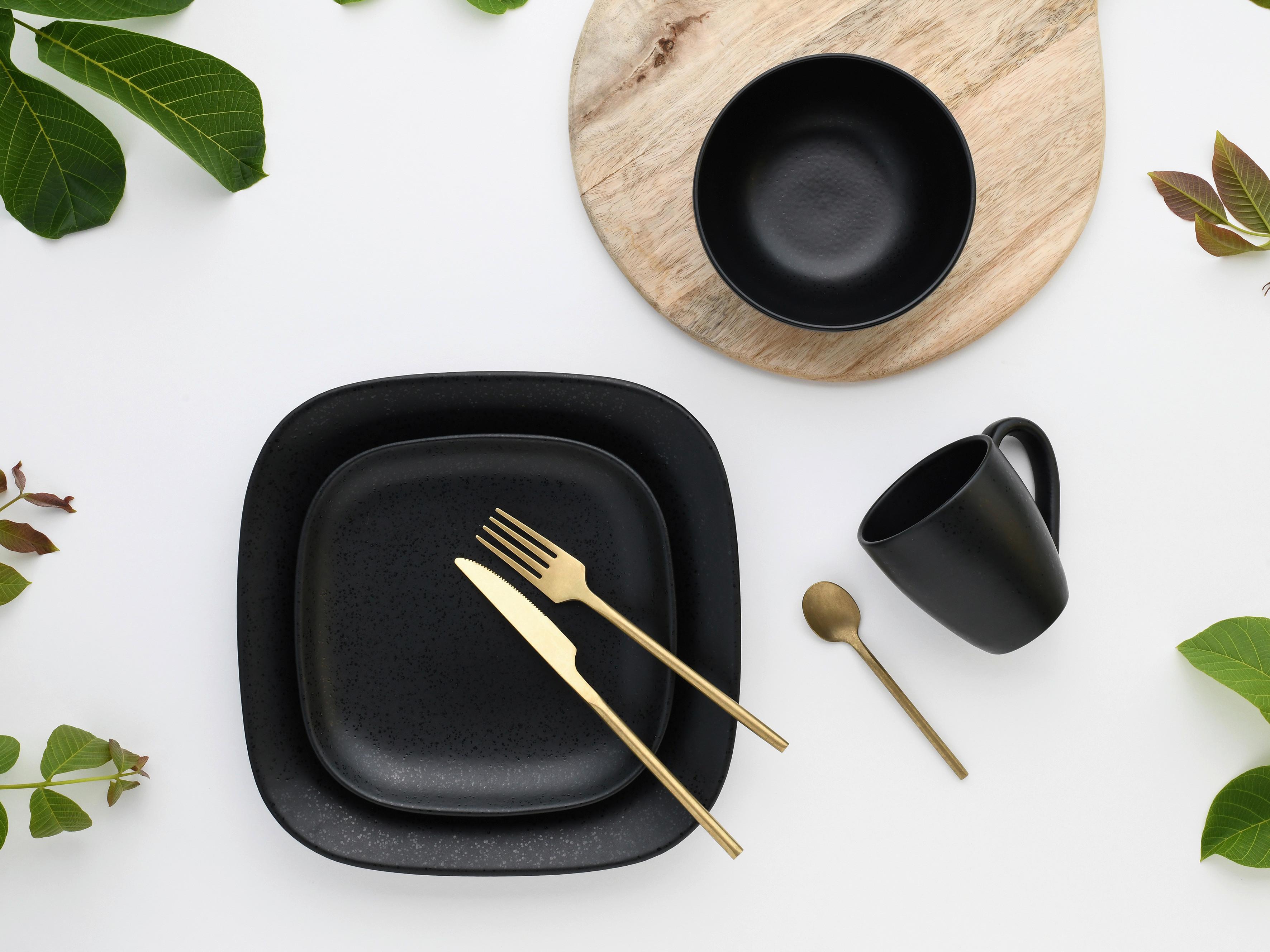 Kombinirani Servis Magic Black Square, 16-Delni - črna, Basics, keramika - Creatable