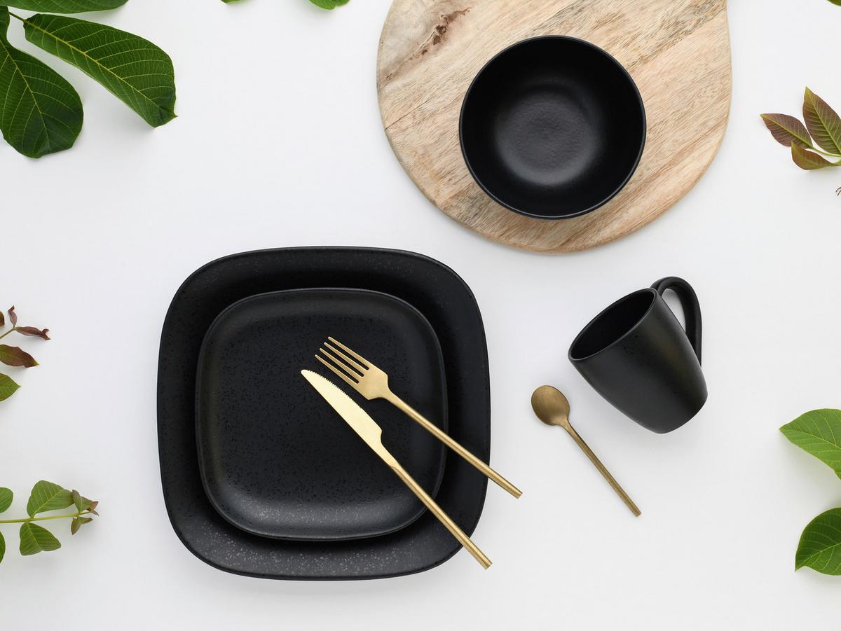 Kombinirani Servis Magic Black Square, 16-Delni - črna, Basics, keramika - Creatable