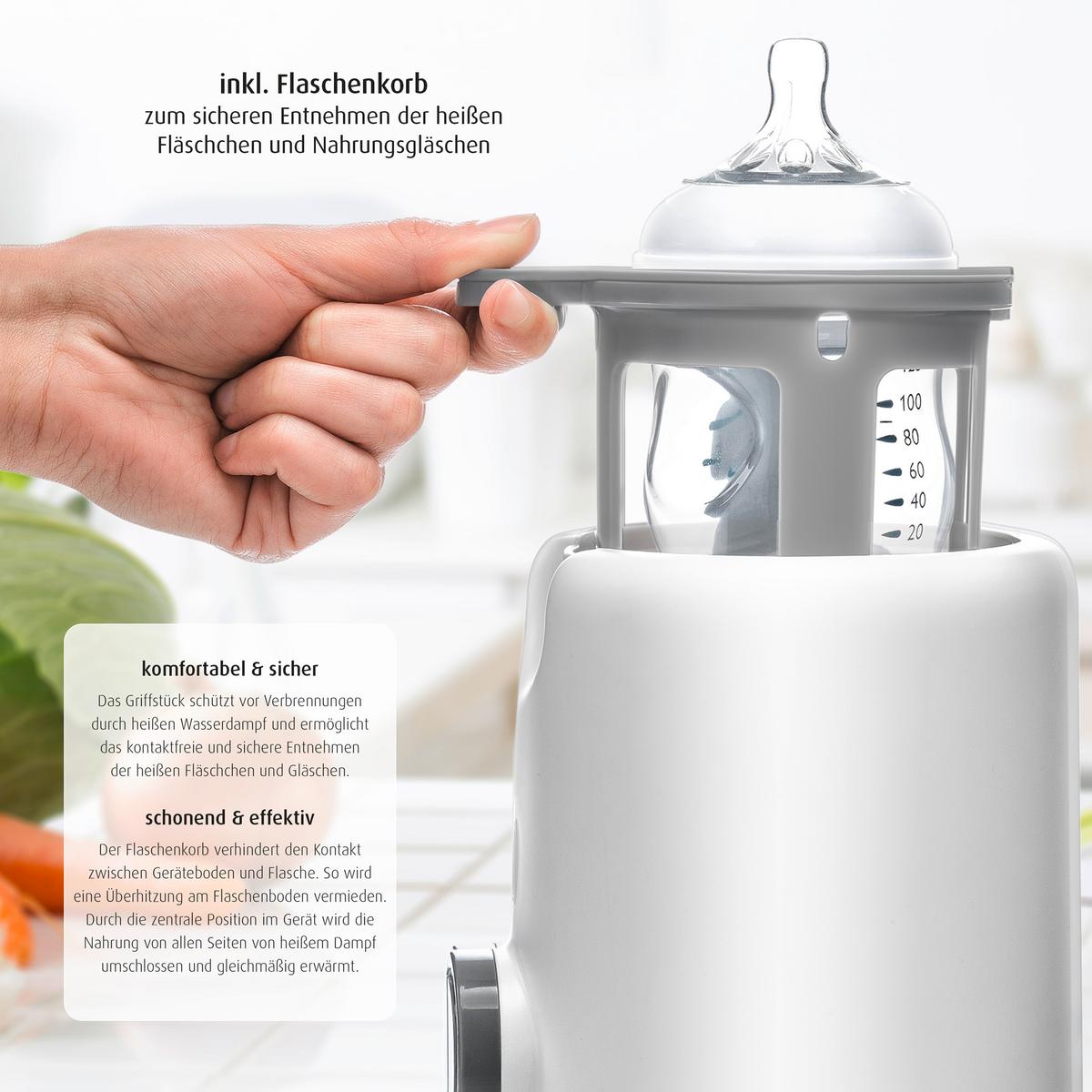 PODGRZEWACZ DO BUTELEK TURBOFOOD - biały, Basics, tworzywo sztuczne (15,5/19,4/15,5cm) - Reer
