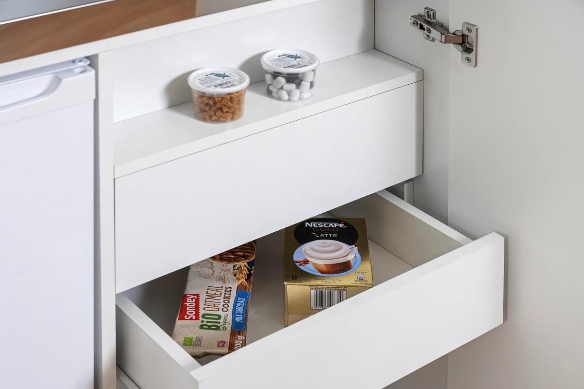 Schrankküche Economy Schwarz mit Geräte B: ca. 104 cm - Edelstahlfarben/Silberfarben, MODERN, Holzwerkstoff/Metall (104/193/67cm) - Respekta