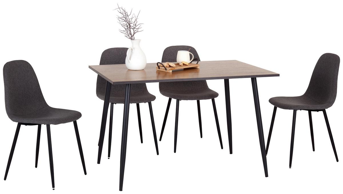 Masa TOM - culoare natur/negru, Konventionell, metal/material pe bază de lemn (120/76/80cm) - Based
