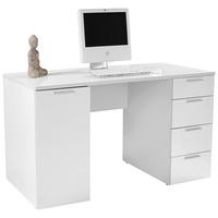 Masă de scris Larry - alb, Modern, material pe bază de lemn (145/75/60cm) - Modern Living