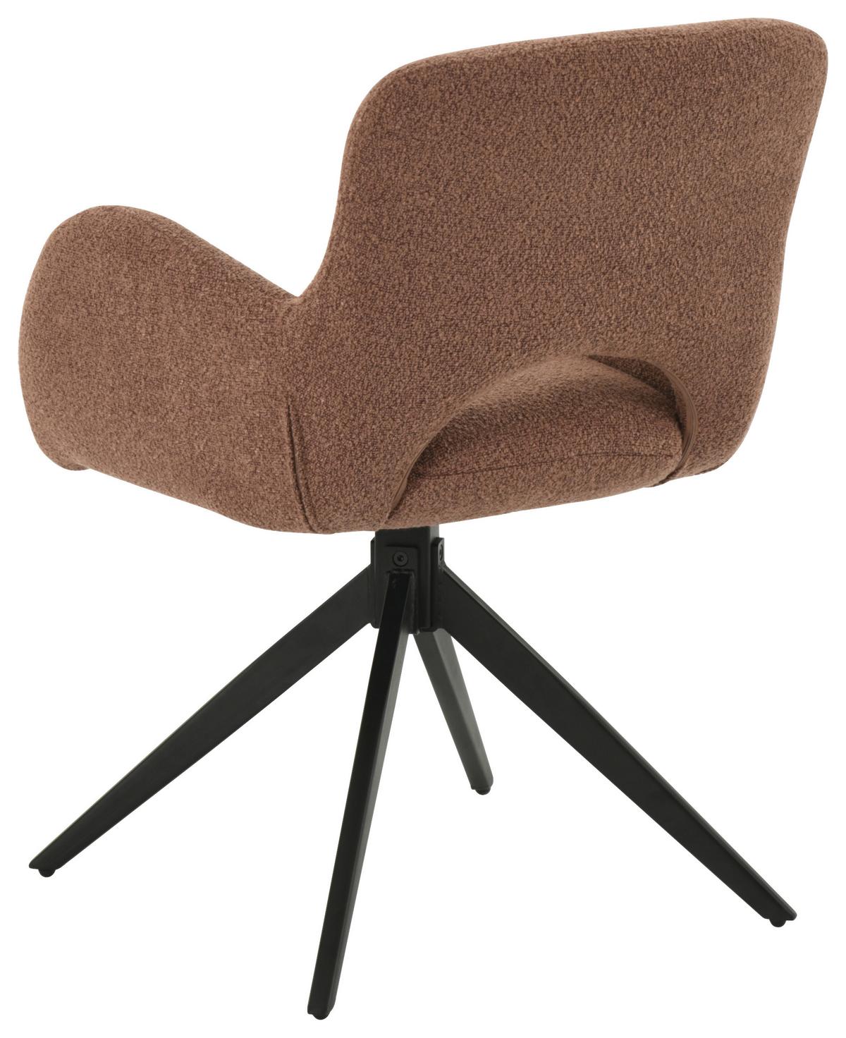 KRZESŁO Z PODŁOKIETNIKAMI HUGO - kolor rdzawy/czarny, Lifestyle, metal/drewno (63/83/61cm) - MID.YOU
