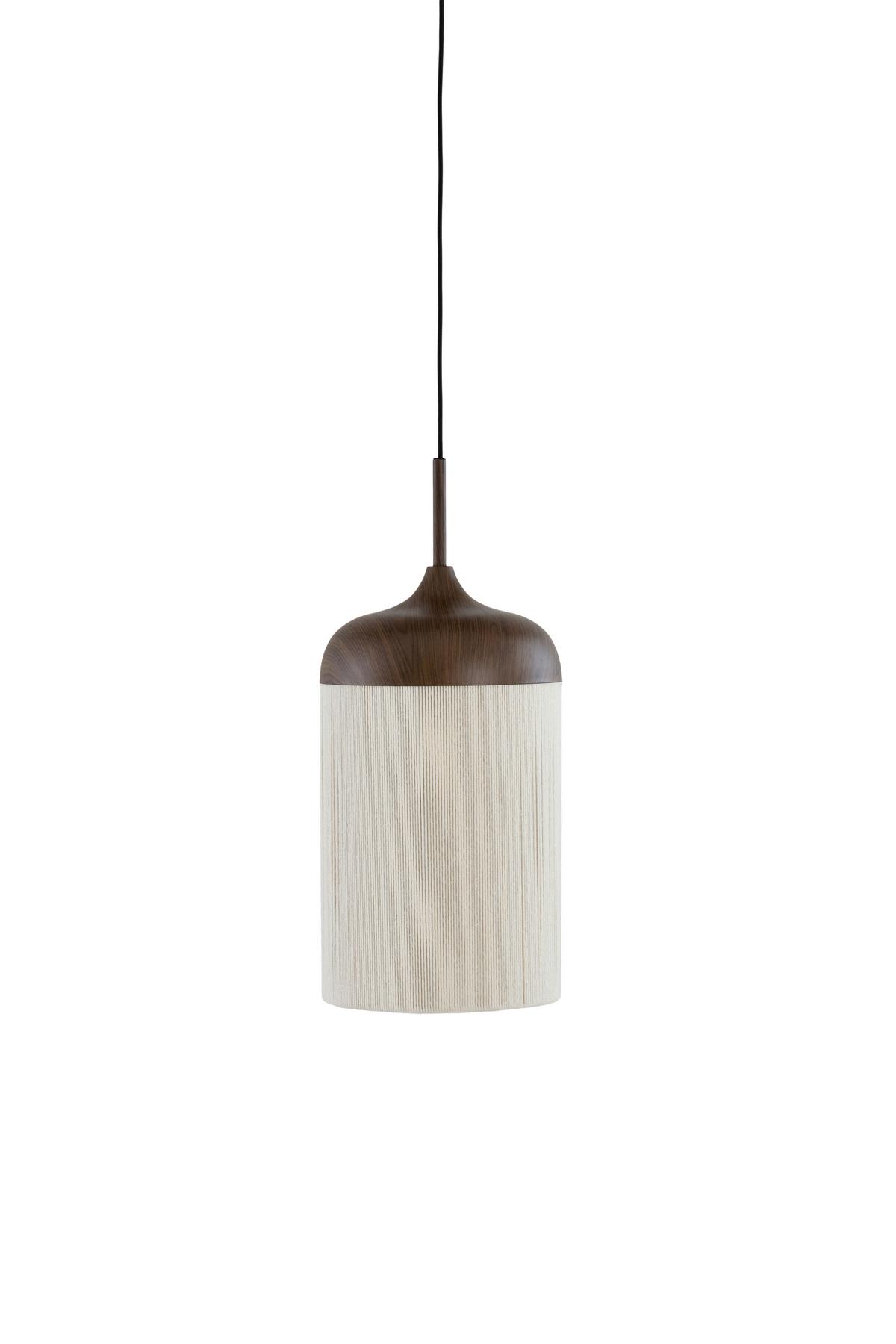 LAMPA WISZĄCA 2985452 DANIA - kremowy/brązowy, Design, metal/tkanina (16/16/31cm) - Light & Living