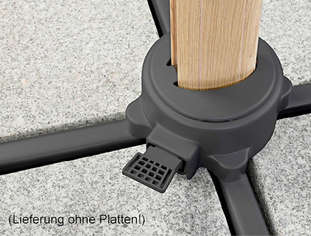 Ampelschirm Rohdos Anthrazit - Eichefarben/Anthrazit, Basics, Textil/Metall (358/263/300cm) - Schneider