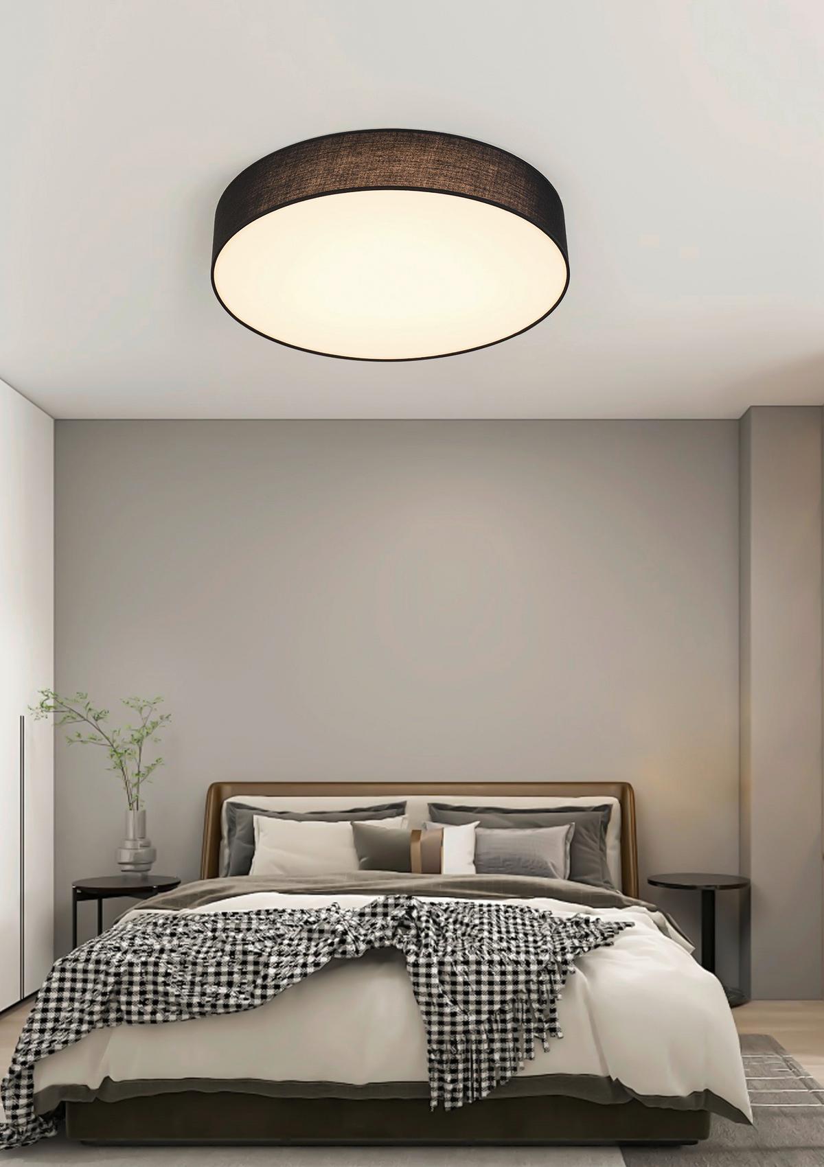 LAMPA SUFITOWA LED CHRISTINA - czarny/biały, Trend, tworzywo sztuczne/metal (60/11cm) - Novel