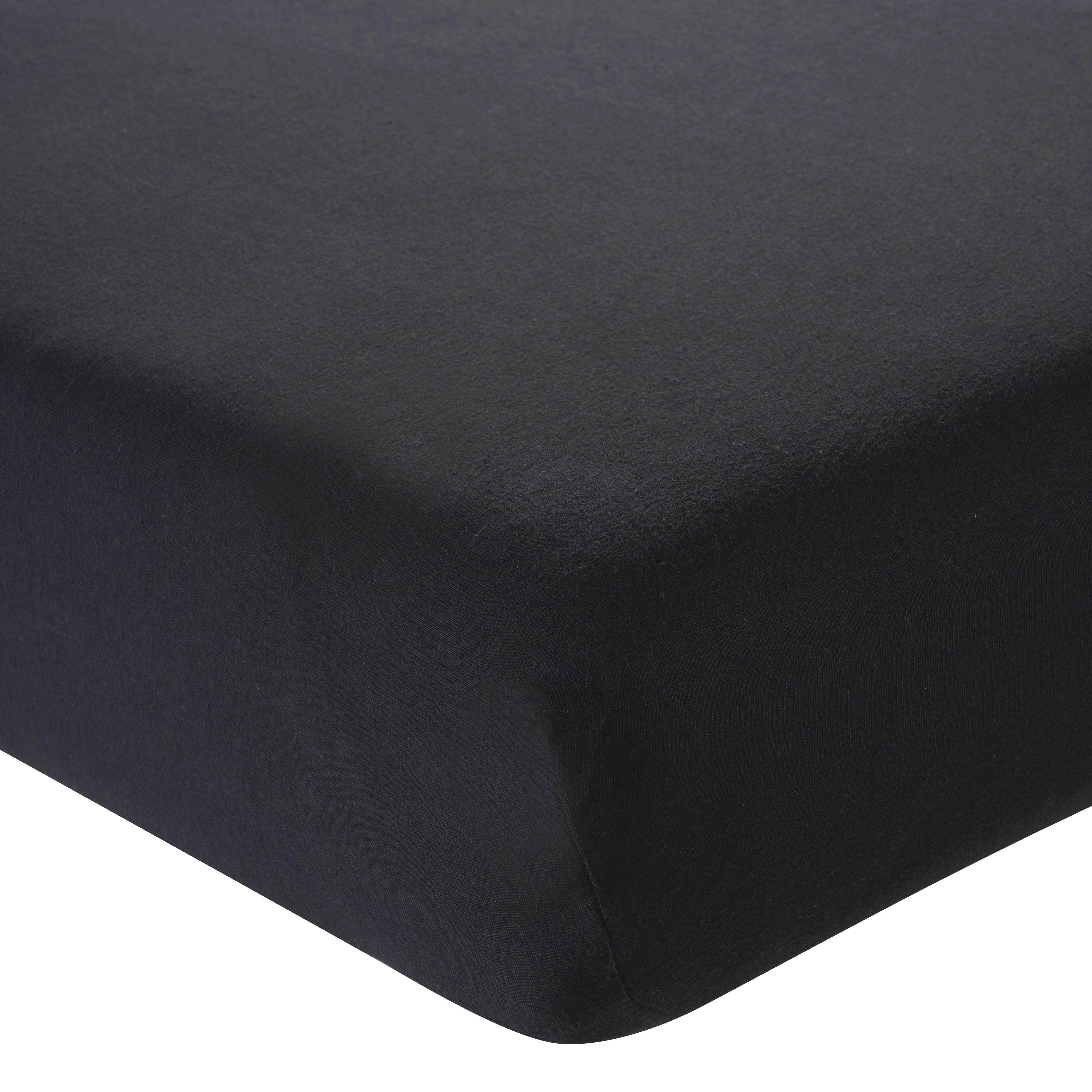 Spannleintuch Basic Schwarz ca. 140-160x200cm - Schwarz, MODERN, Textil (140/200cm) - Modern Living