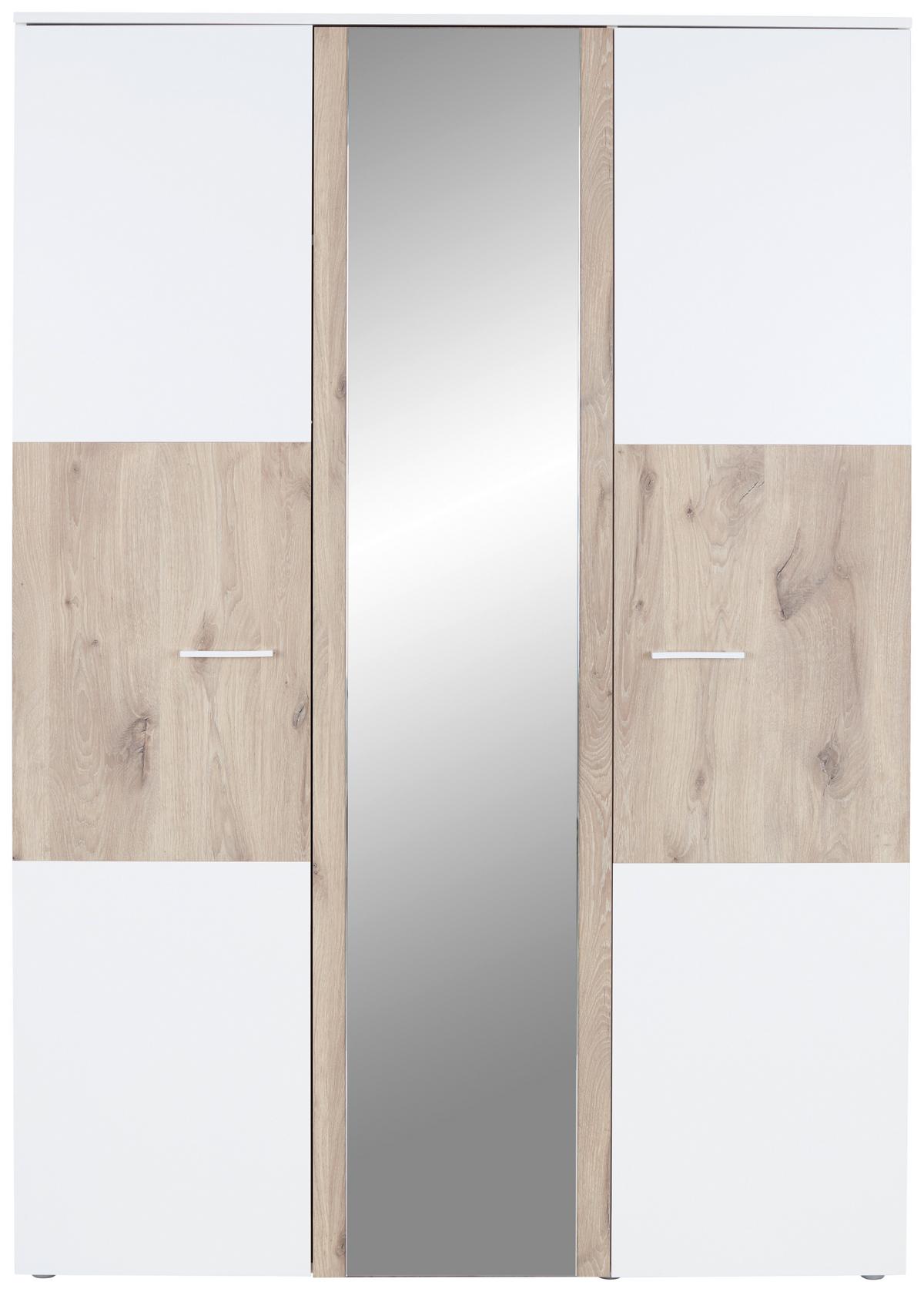 Șifonier ALEX - alb/culoare lemn stejar, Konventionell, material pe bază de lemn (135/195/60cm)