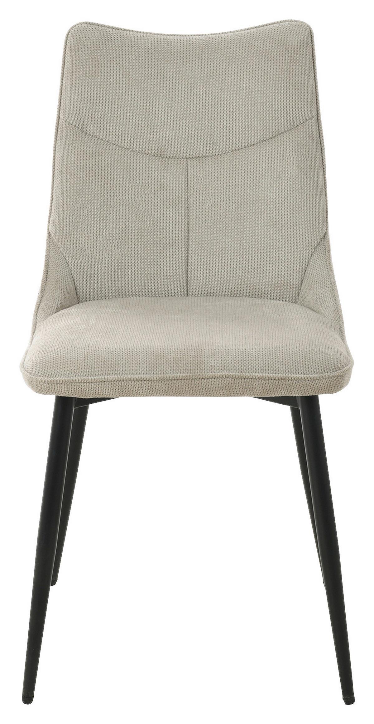 Stuhl-Set CARLO Taupe, Webstoff - Taupe/Schwarz, Design, Textil/Metall (59/88/47cm) - MID.YOU
