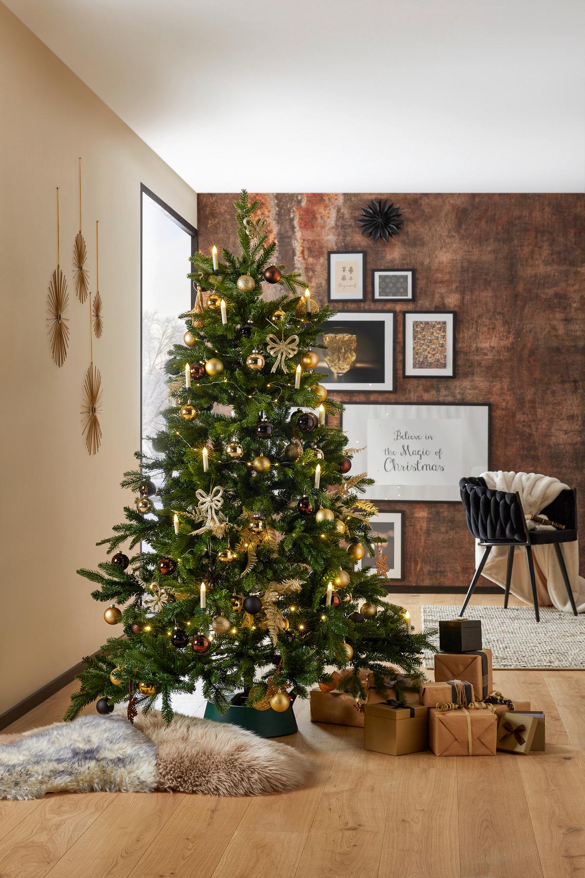 Weihnachtsbaum Brampton Grün - Basics, Kunststoff (127/185cm)