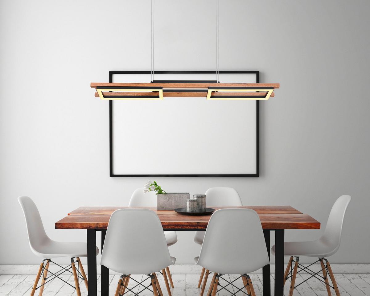 Viseča Led-svetilka Lila, S Sijalko - črna/temno rjava, Design, kovina/umetna masa (100/14/120cm) - Globo