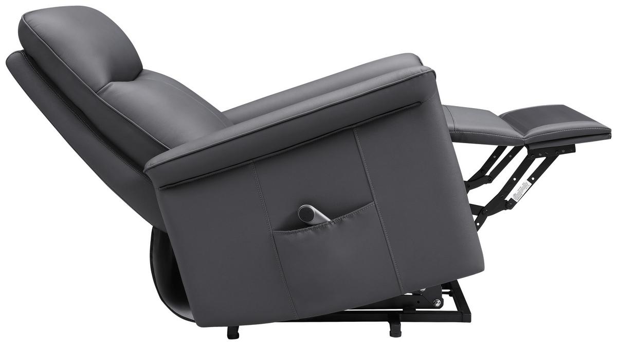 Relaxsessel Carlo Anthrazit - Anthrazit/Schwarz, KONVENTIONELL, Leder/Holz (77/103/84cm) - Mömax