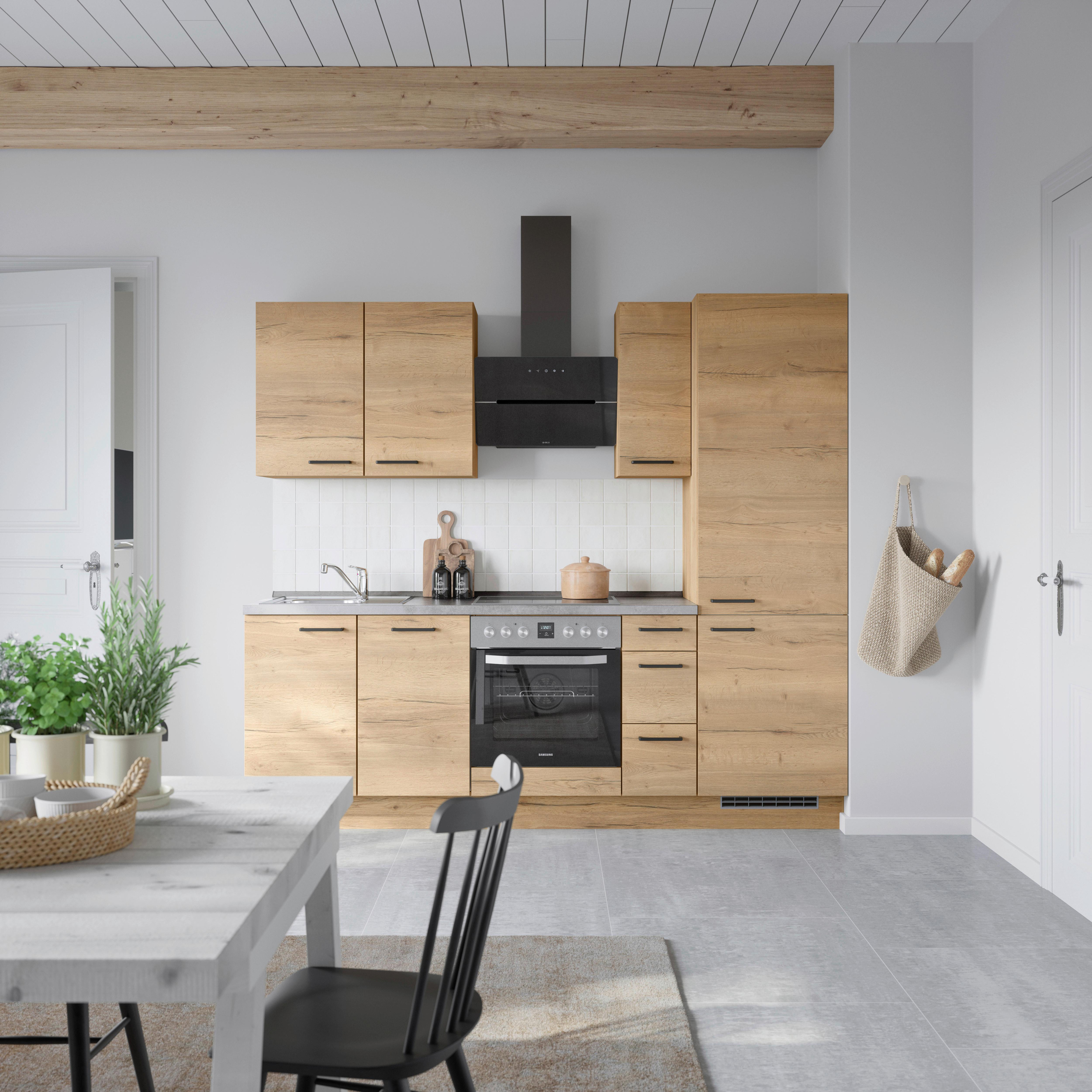 Küchenleerblock Structura High o. Geräte Eiche - Schieferfarben/Eichefarben, MODERN, Holzwerkstoff/Metall (240cm) - Nobilia