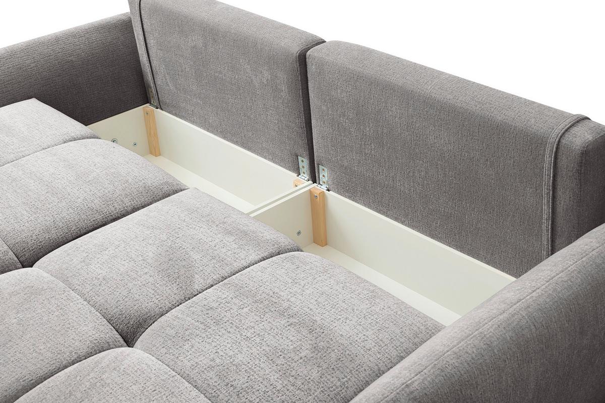 Trosjed Alia - tamno siva/crna, Moderno, tekstil/plastika (254/74-94/119cm) - Premium Living