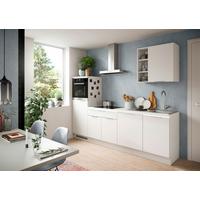 Küchenblock Charly ohne Geräte ca. 260 cm Weiß mit LED - Weiß, MODERN, Holzwerkstoff/Metall (260cm) - MID.YOU