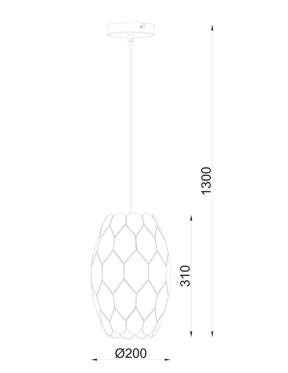 LAMPA WISZĄCA SALOME - czarny, Trend, metal (20/130cm) - Novel