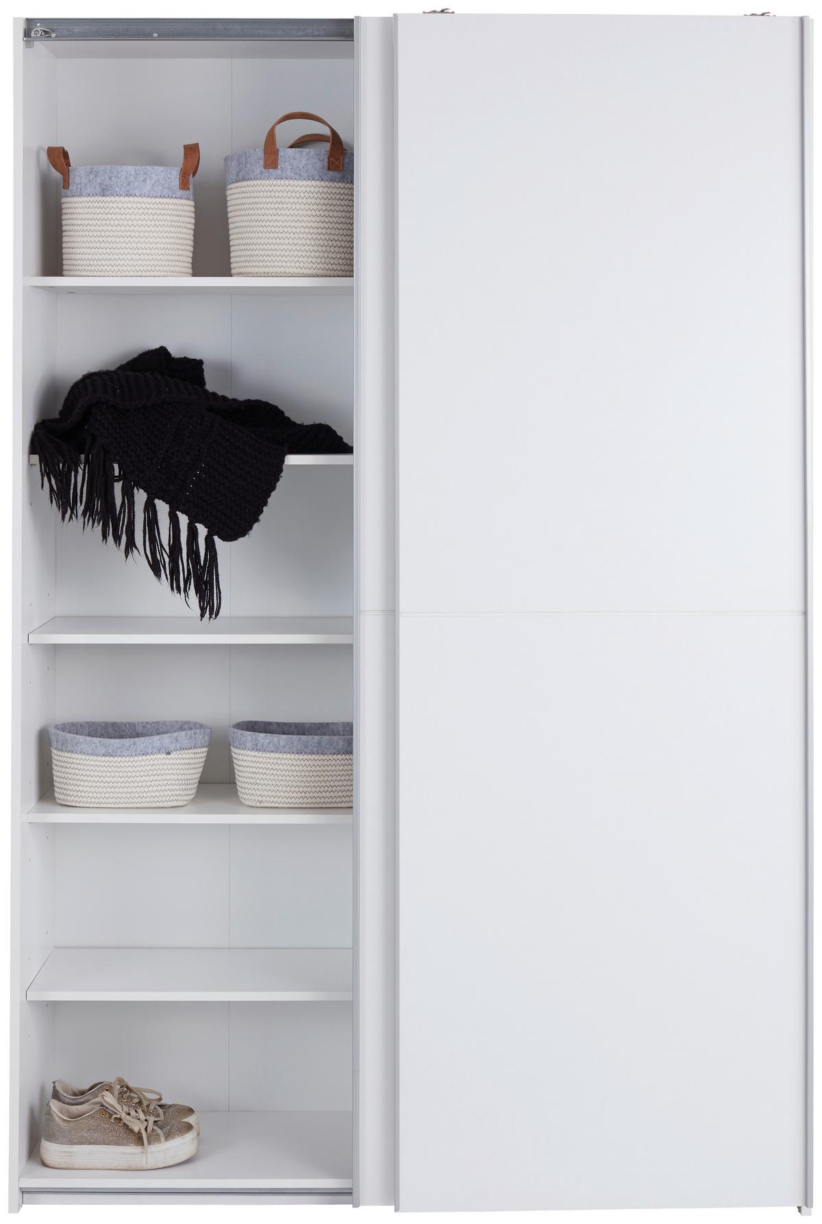 Ormar S Kliznim Vratima Slim - bijela/boje aluminija, Konvencionalno, drvni materijal (125/195,5/38cm) - Modern Living