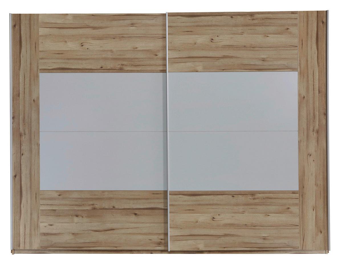 Omara Z Drsnimi Vrati Kasura, Barva Hrasta, Siva - siva/barve aluminija, Konvencionalno, kovina/leseni material (270/210/61cm) - Ti'me