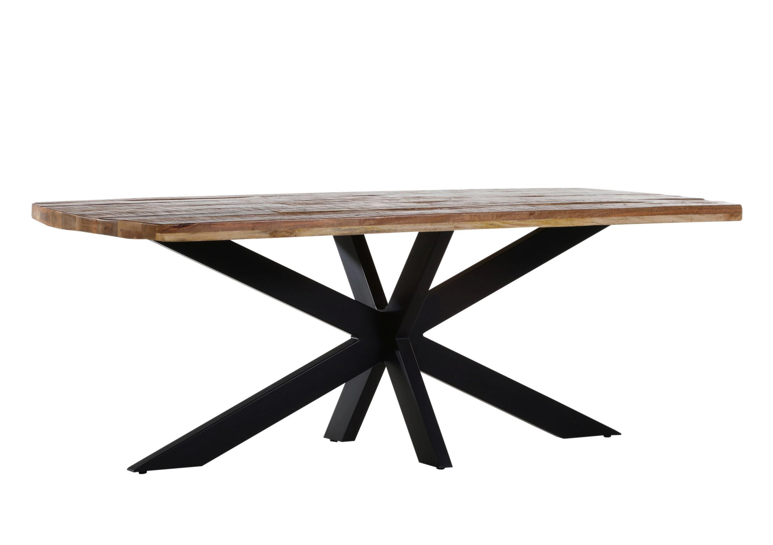 Esstisch Dinner Naturfarben - Schwarz/Naturfarben, Design, Holz/Metall (210/100/77cm) - Premium Living