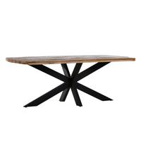 Esstisch Dinner Naturfarben - Schwarz/Naturfarben, Design, Holz/Metall (210/100/77cm) - Premium Living
