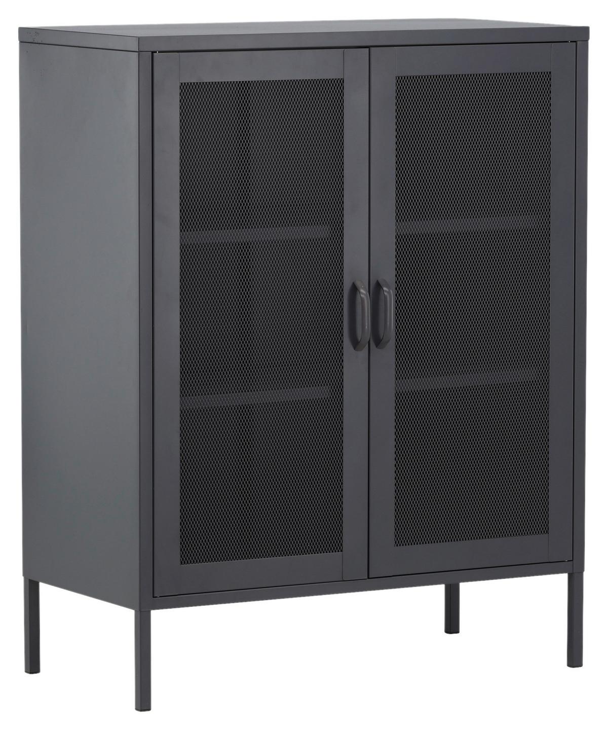 SIDEBOARD MISHA - Schwarz, Design, Metall (80/101.5/40cm) - Livetastic