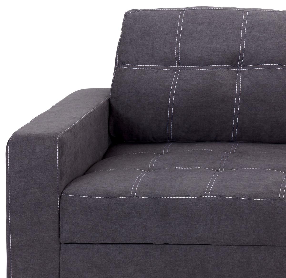 Sedežna Garnitura Mediolan, Z Ležiščem - temno siva/črna, Design, umetna masa/tekstil (240/160cm) - Mömax