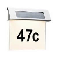 LED-Außenleuchte Solar House Number max. 0,2 Watt - Edelstahlfarben/Weiß, Basics, Metall (23/22/6cm) - Paulmann