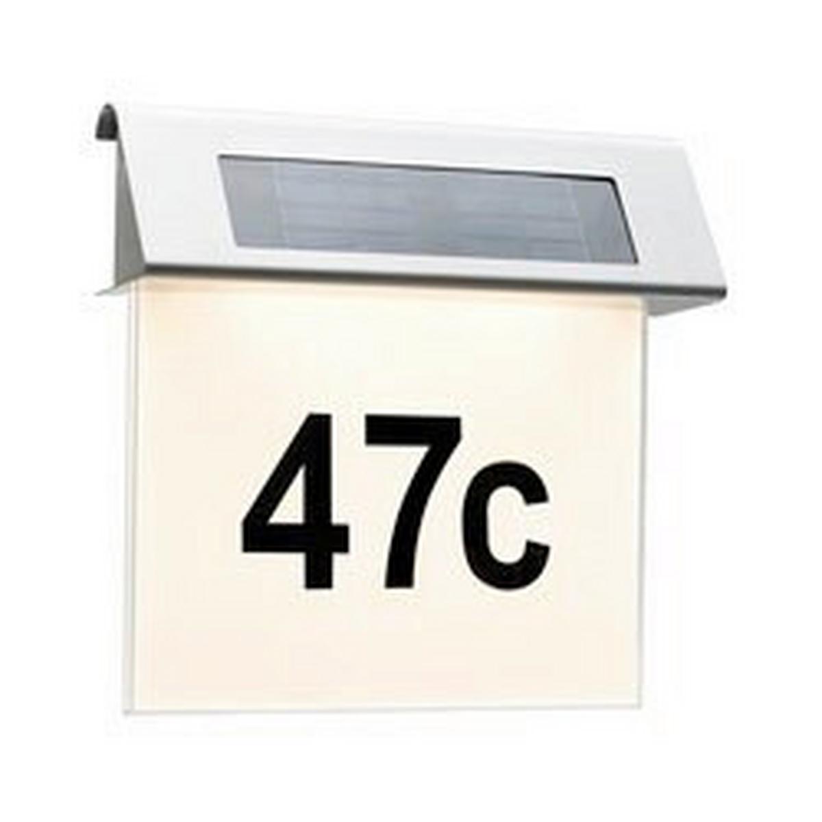 LED-Außenleuchte Solar House Number max. 0,2 Watt - Edelstahlfarben/Weiß, Basics, Metall (23/22/6cm) - Paulmann