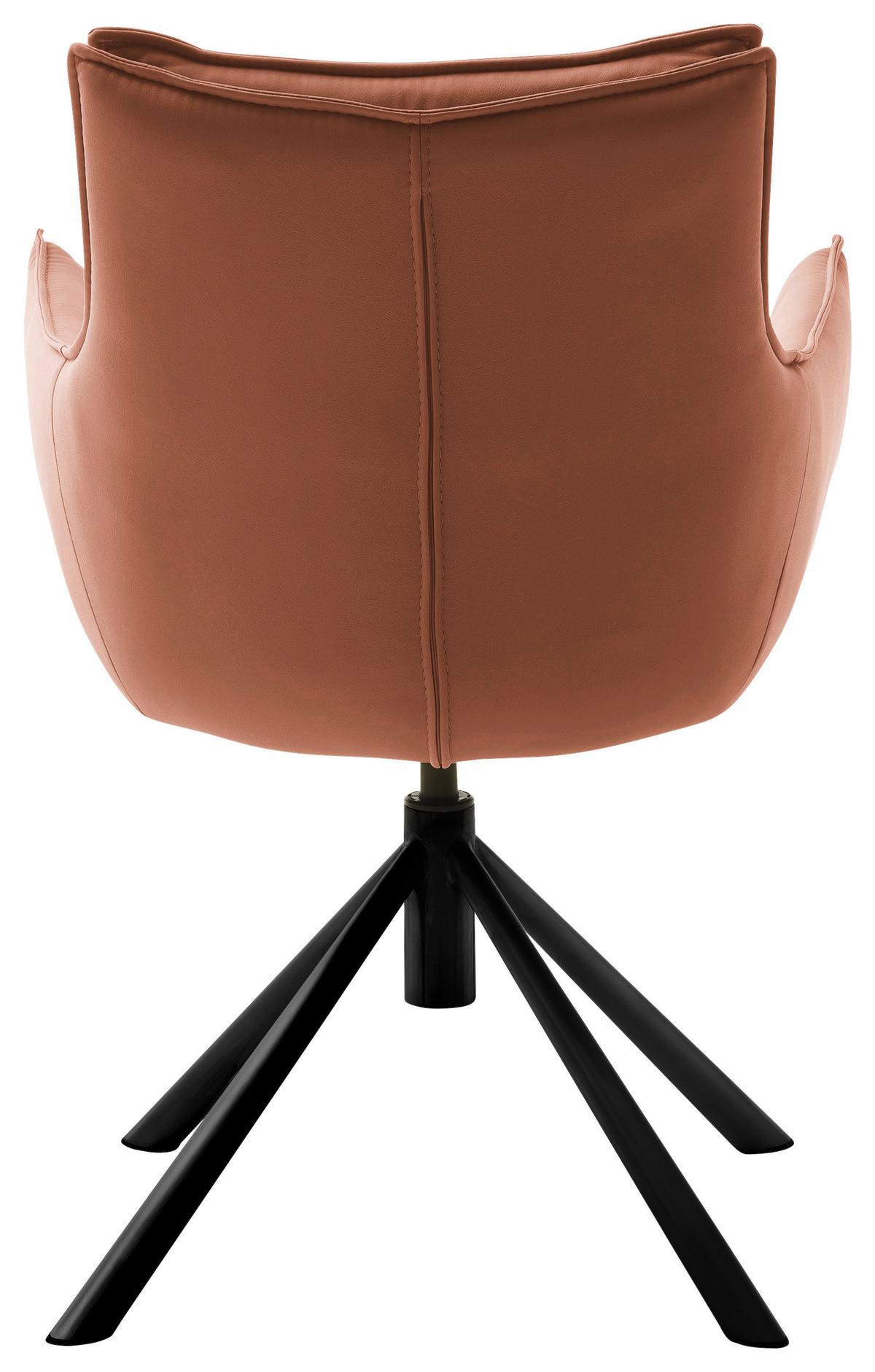 KRZESŁO Z PODŁOKIETNIKAMI HOUSTON - kolor rdzawy/czarny, Design, metal/tkanina (60/90/65cm) - Novel