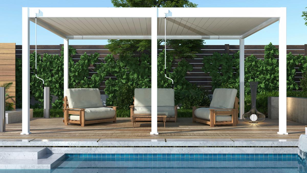 Pergola Superior, Bela, 3,6x5,3m - bela/visoki sijaj, Basics, kovina (360/255/530cm) - Gardenson