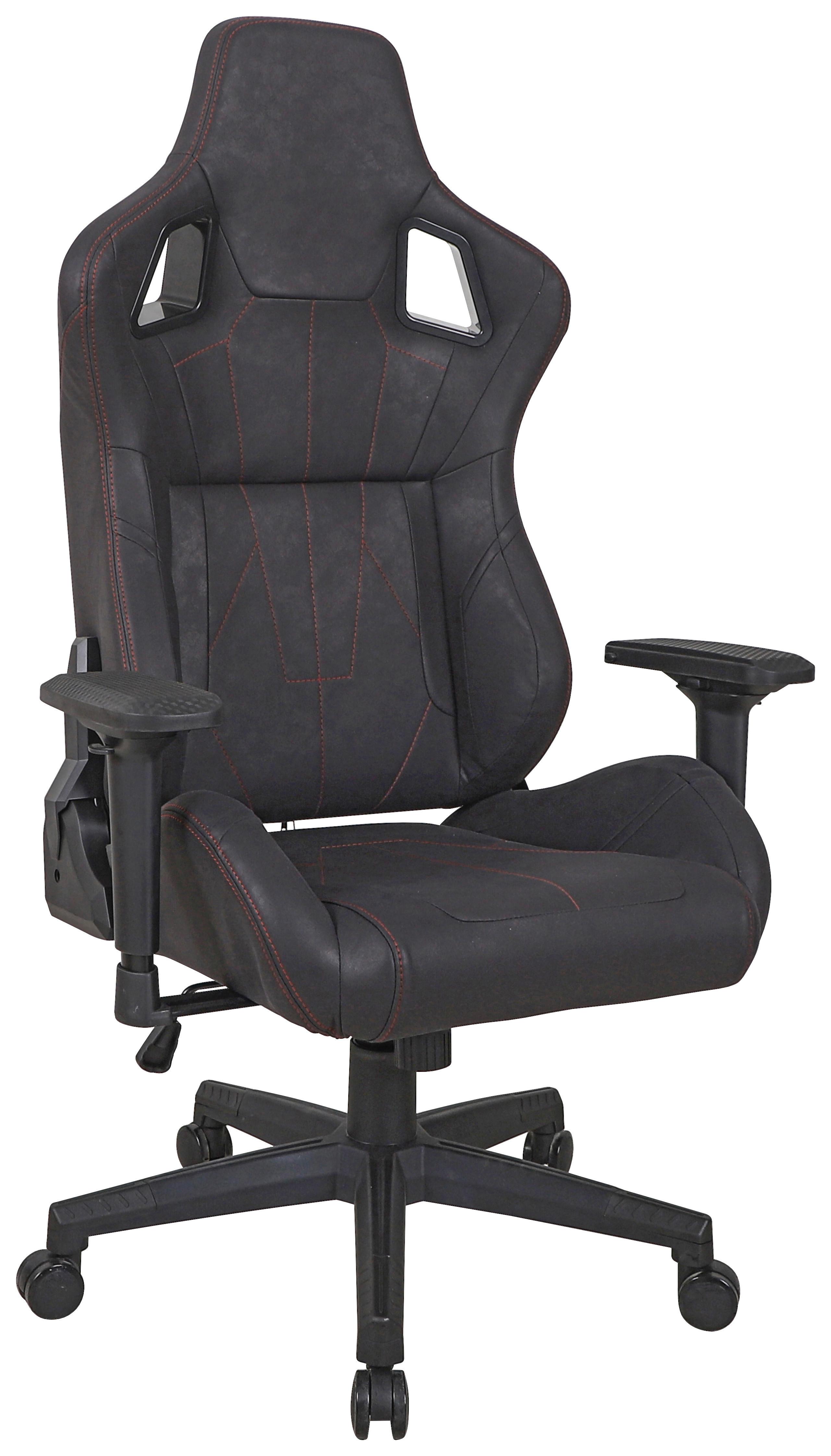 KRZESŁO GAMINGOWE DANJO  -EXKLUSIV- - czerwony/czarny, Design, tworzywo sztuczne/tkanina (73/130-140/67cm) - Venda