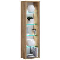 Wandregal Rasito L Honigeiche - Honigeiche, Design, Glas/Holzwerkstoff (21/77/14cm) - MID.YOU