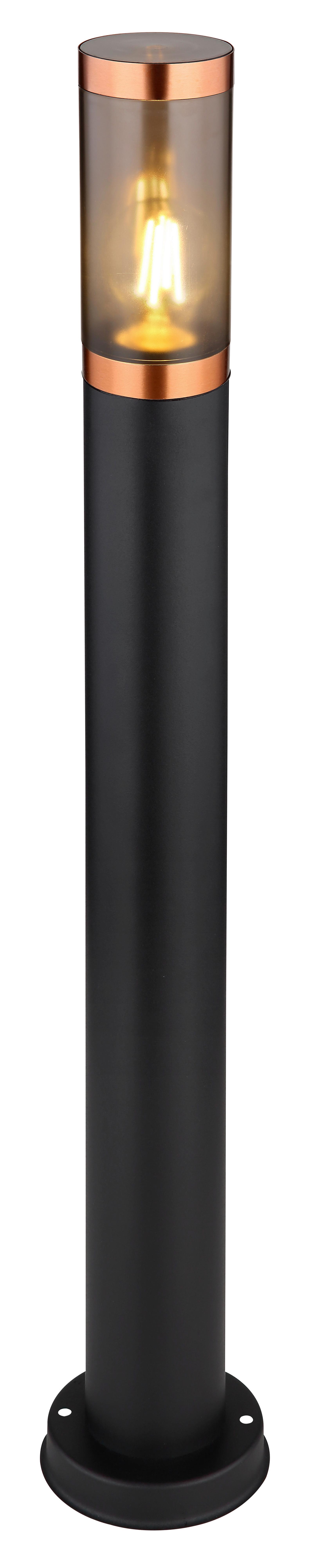 Außenleuchte Boston max. 23 Watt - Schwarz/Grau, Design, Kunststoff/Metall (12,7/80cm) - Globo