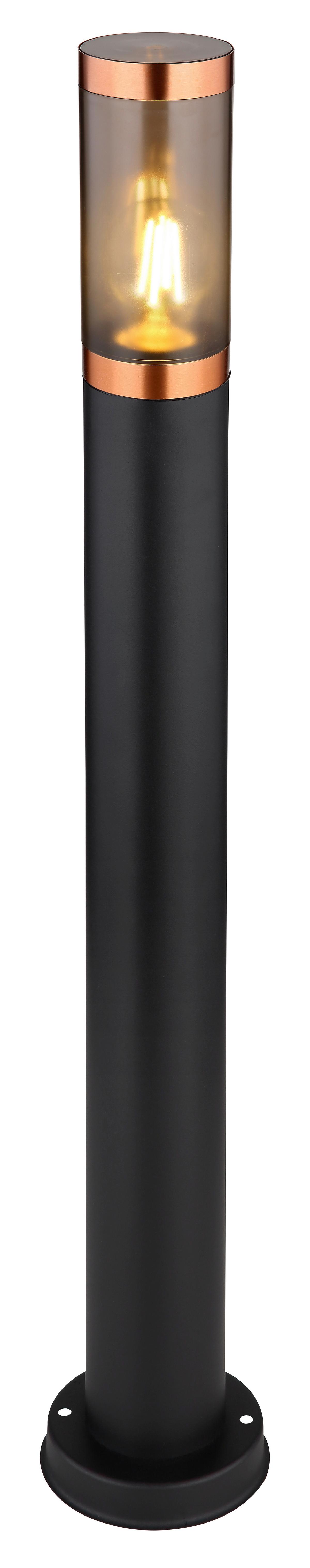 Außenleuchte Boston max. 23 Watt - Schwarz/Grau, Design, Kunststoff/Metall (12,7/80cm) - Globo