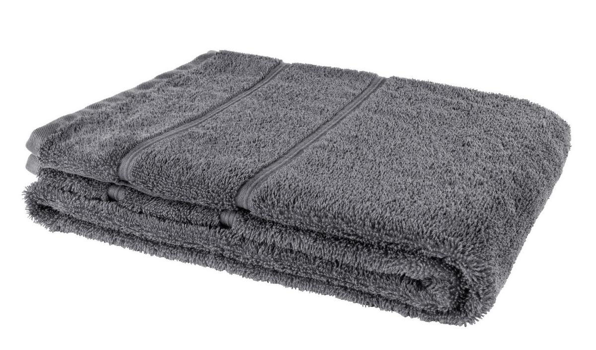 Duschtuch Melanie in Grau ca. 70x140cm - Anthrazit, Textil (70/140cm) - Modern Living