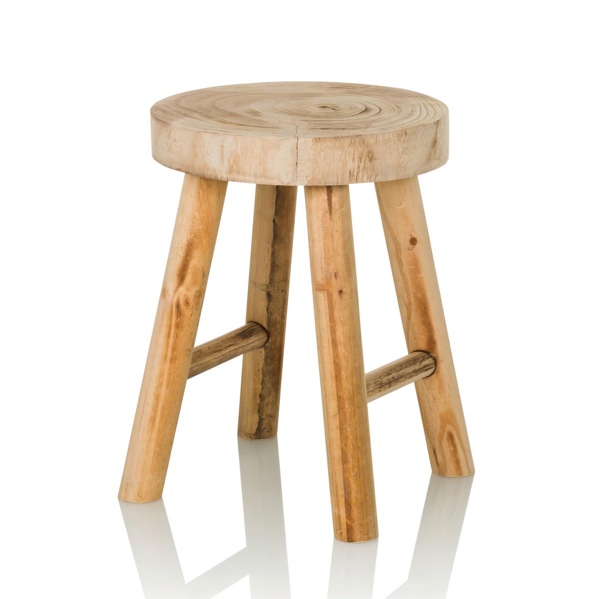 Tabure Rustiko W, Pravi Les - rjava, Moderno, les (33/44/33cm) - MID.YOU