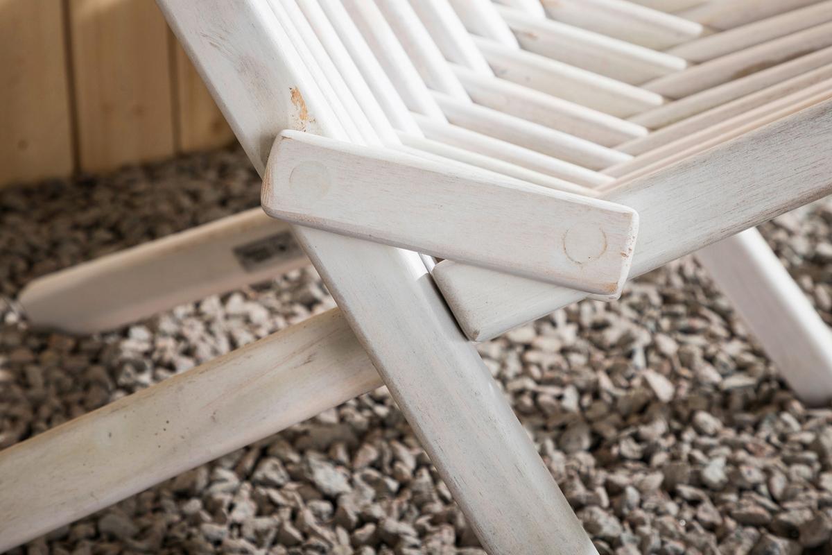 Strandsessel Asta ca. 57x79x73 cm Weiß - Weiß, KONVENTIONELL, Holz (57/79/73cm) - Gardenson