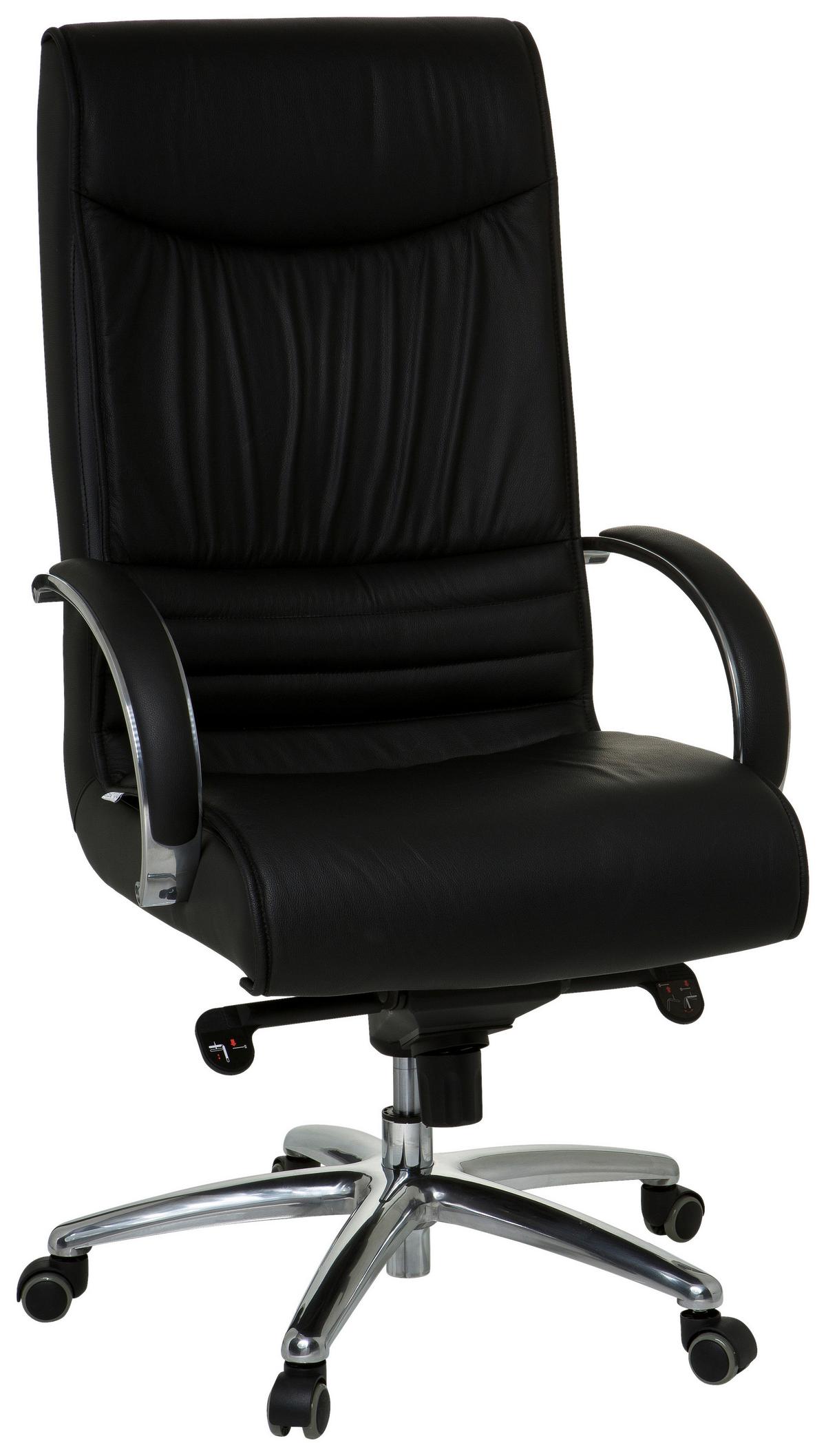 Pisarniški Stol Xxl F 400, Črna - srebrne barve/črna, Basics, kovina/umetna masa (60/130/47cm) - MID.YOU