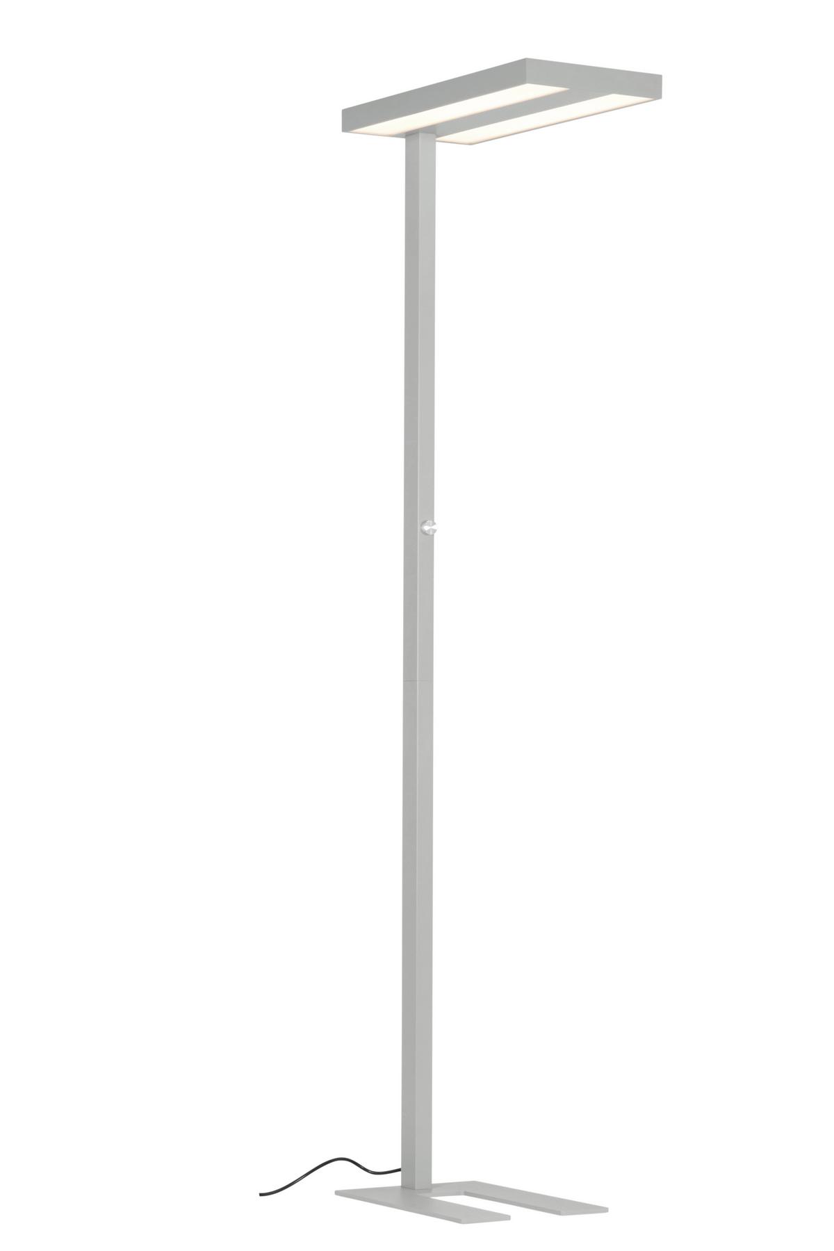 LAMPA STOJĄCA LED WORK *SBN* - kolor srebrny/przejrzysty, Konventionell, tworzywo sztuczne/metal (61/28/195cm) - Novel