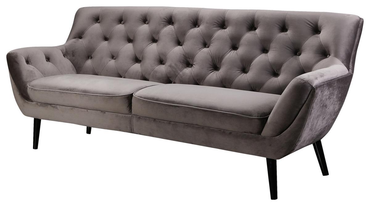 SOFA CHESTERFIELD STOCKHOLM - czarny/szary, Trend, tkanina (196/90/90cm) - Stylife