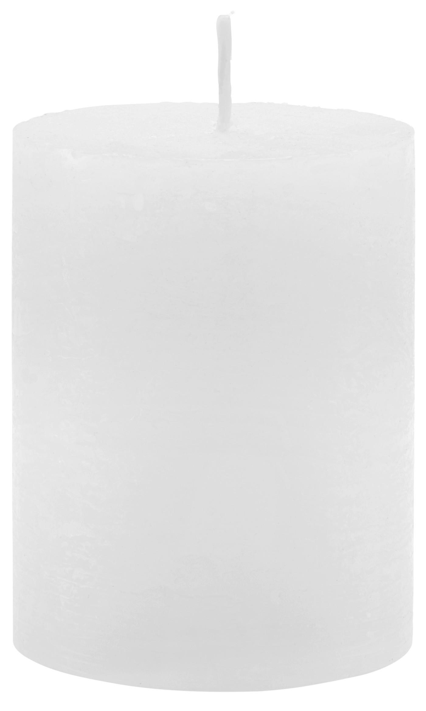Stumpenkerze LIA Weiß - Weiß, MODERN (6,8/9cm) - Premium Living
