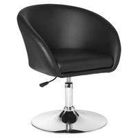 Drehstuhl Relaxsessel Schwarz - Chromfarben/Schwarz, MODERN, Textil/Metall (62/84/55cm) - MID.YOU