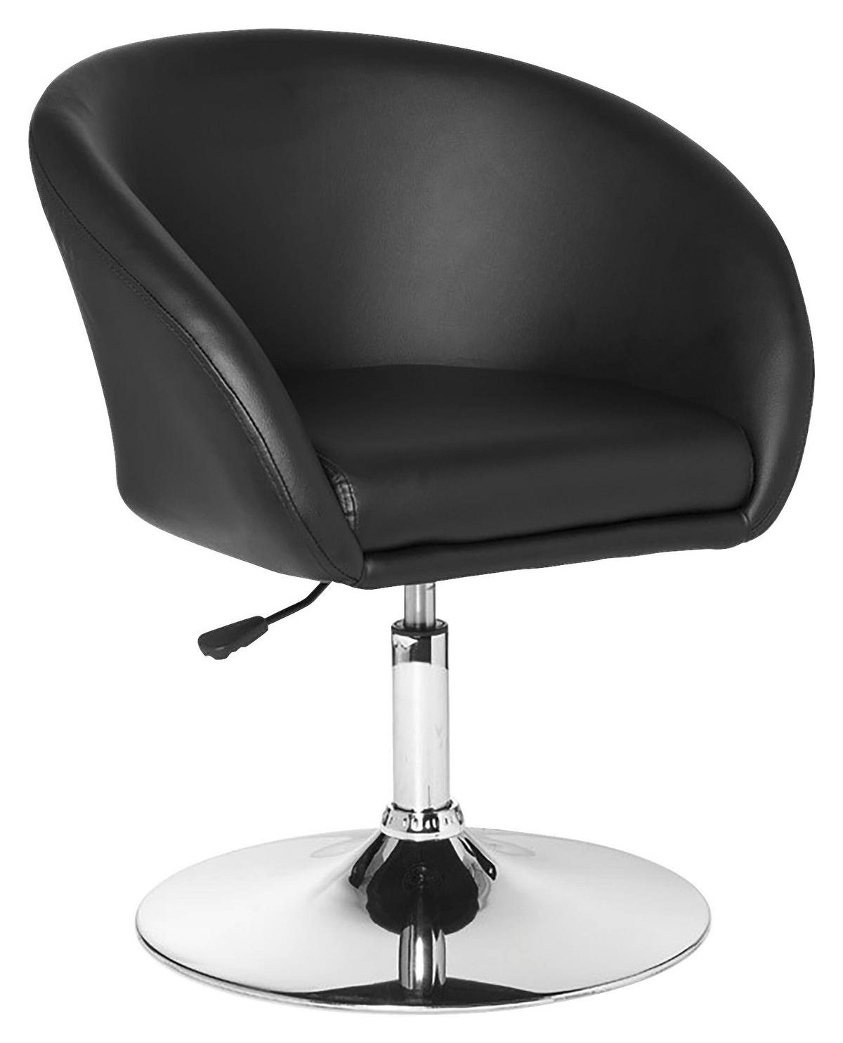 Drehstuhl Relaxsessel Schwarz - Chromfarben/Schwarz, MODERN, Textil/Metall (62/84/55cm) - MID.YOU