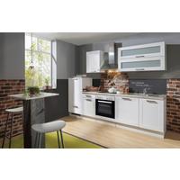 Küchenblock White-Premium Weiß B: ca. 280 cm - Eichefarben/Silberfarben, KONVENTIONELL, Holzwerkstoff/Kunststoff (280cm) - Menke