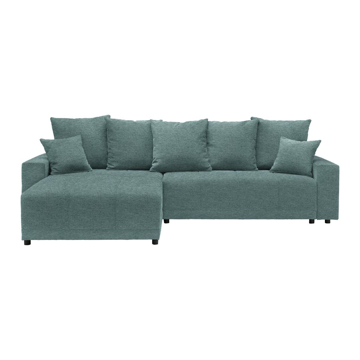 Ecksofa Alatri Petrol - Petrol/Schwarz, Modern, Kunststoff/Textil (289/90/176cm) - Based