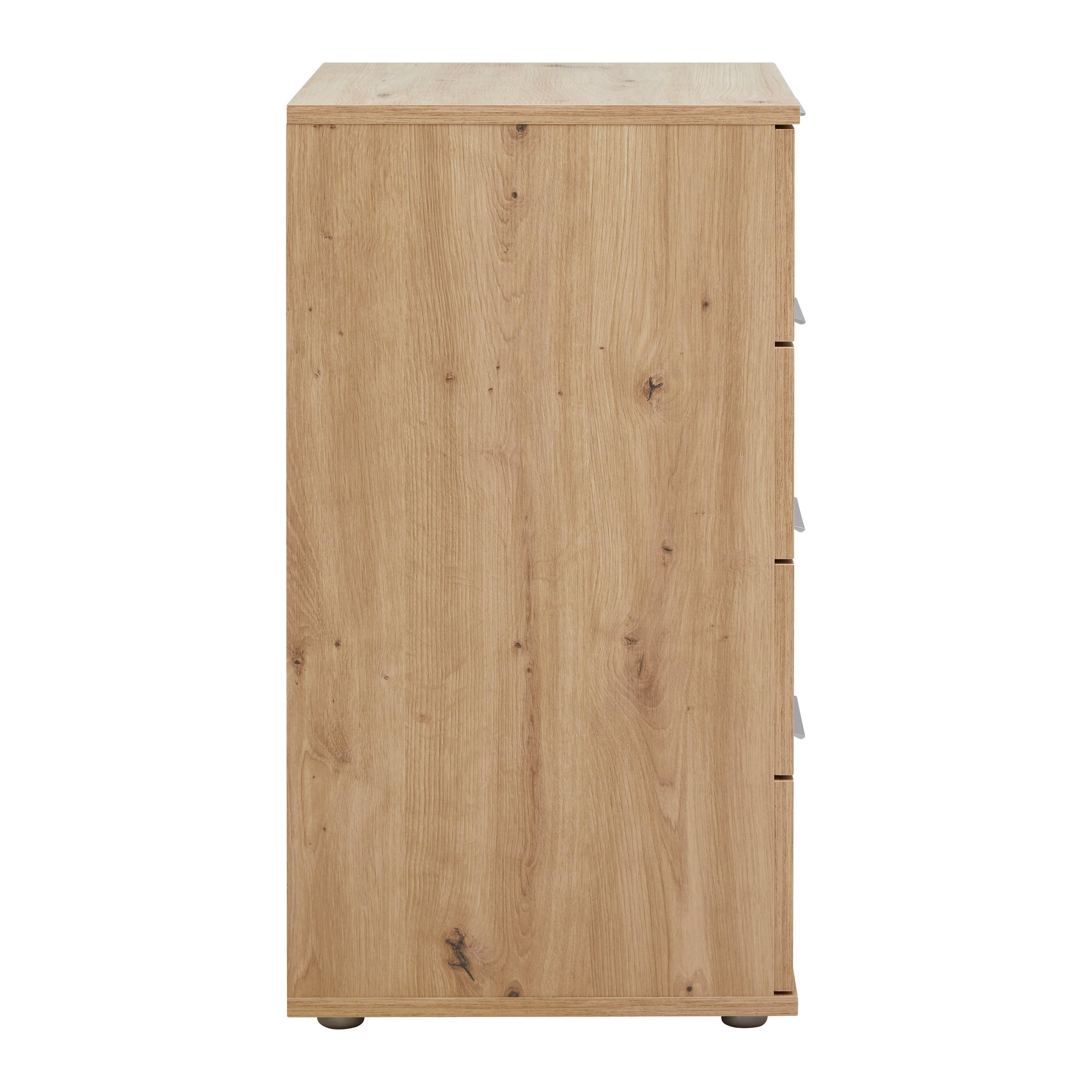 SÄNGBORD CUATRO - silver/ek Artisan, Klassisk, trämaterial/plast (46/79/42cm) - Modern Living