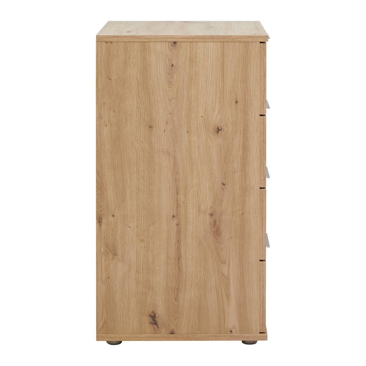 Nachtkästchen Cuatro Eiche Artisan - Silberfarben/Eiche Artisan, KONVENTIONELL, Holzwerkstoff/Kunststoff (46/79/42cm) - Modern Living