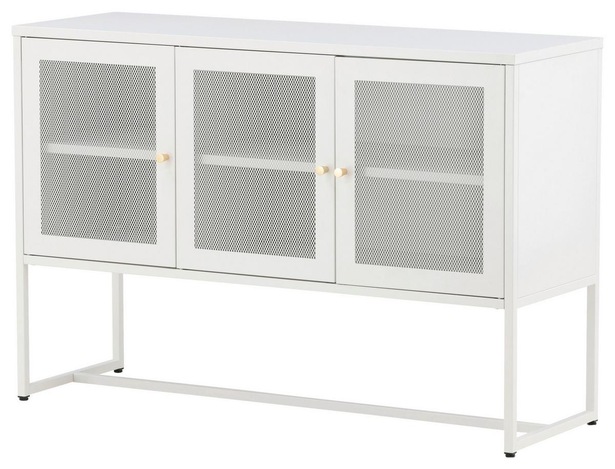 SIDEBOARD MALLA - Weiß, Design, Metall (120/80/40cm) - Livetastic