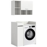 Waschmaschinenschrank Free Weiß - Weiß, Basics, Holzwerkstoff/Kunststoff (95/195/60cm) - MID.YOU